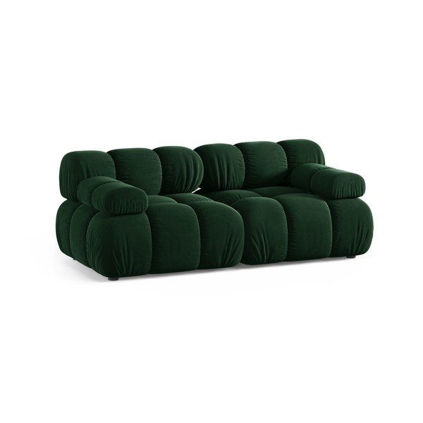 Sötétzöld bársony moduláris kanapé 188 cm – Micadoni -image-1