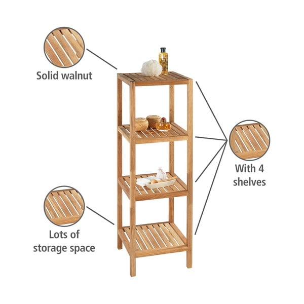 Natúr színű diófa fürdőszobai polcos állvány 36x112 cm Norway – Wenko-image-4