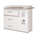 Fehér alacsony gyerek komód pelenkázó feltéttel szilfa dekorral 117x102 cm Moritz – Roba
