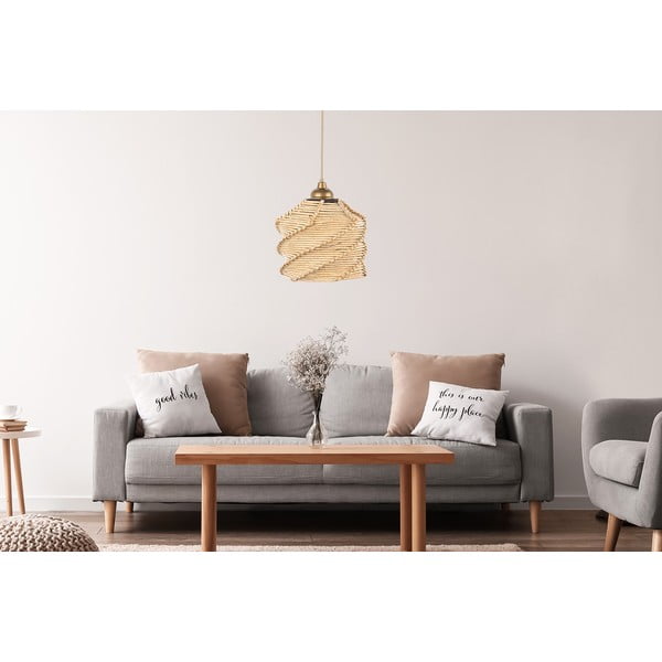 Világosbarna függőlámpa ø 20 cm – Opviq lights-image-1
