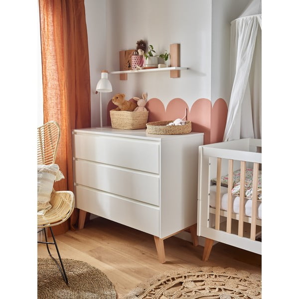 Swing fehér fiókos gyerek komód, 100 x 92 cm - Pinio-image-1