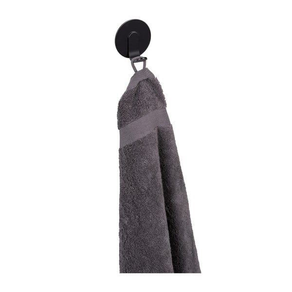 Matt fekete öntapadós fém akasztó szett 2 db-os Bivio – Wenko-image-3