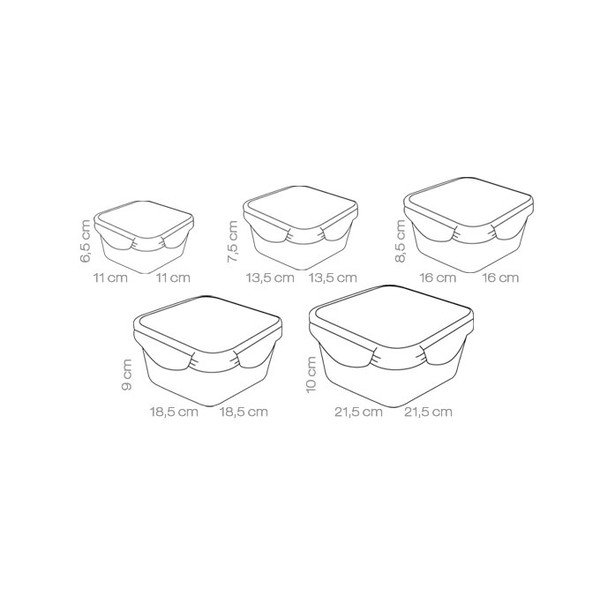 Ételtartó doboz szett 5 db-os Freshbox – Tescoma-image-2