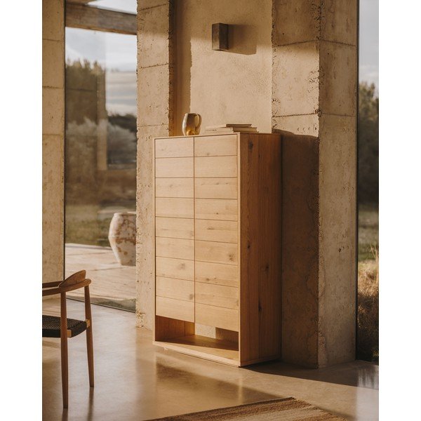 Natúr színű szekrény tölgyfa dekorral 100x163,5 cm Alguema – Kave Home-image-1