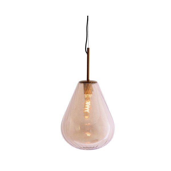 Borostyán színű függőlámpa üveg búrával Leona – Light & Living-image-1
