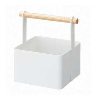 Tosca Tool Box fehér multifunkciós tárolódoboz bükkfa részletekkel, hossz 16 cm - YAMAZAKI