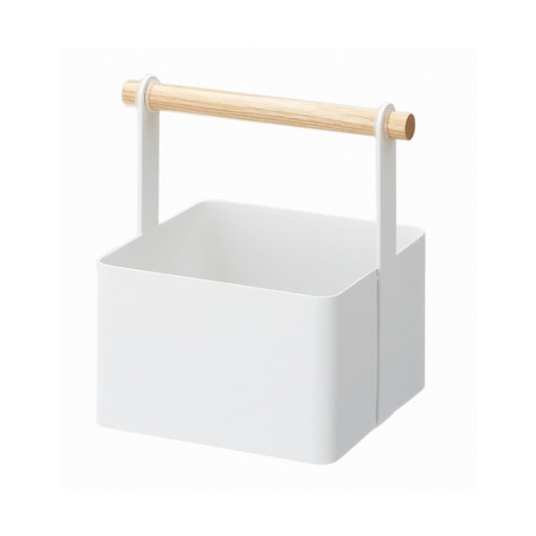 Tosca Tool Box fehér multifunkciós tárolódoboz bükkfa részletekkel, hossz 16 cm - YAMAZAKI