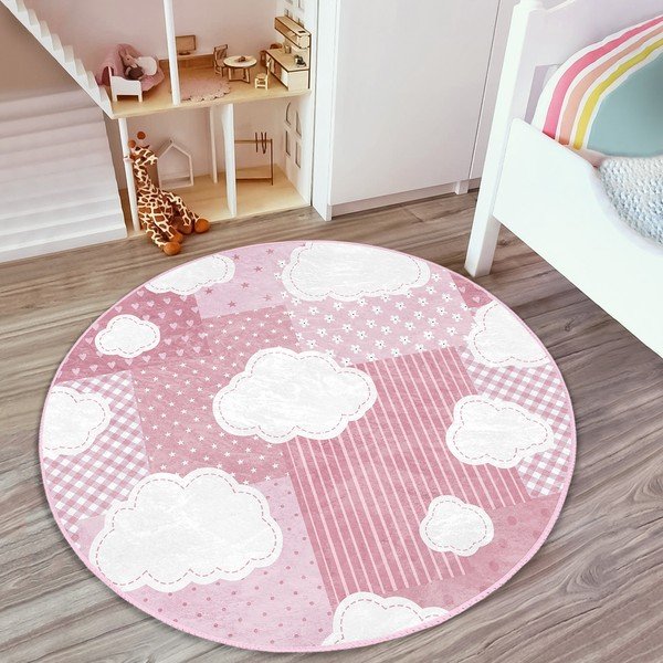 Rózsaszín gyerek szőnyeg ø 100 cm Comfort – Mila Home-image-1