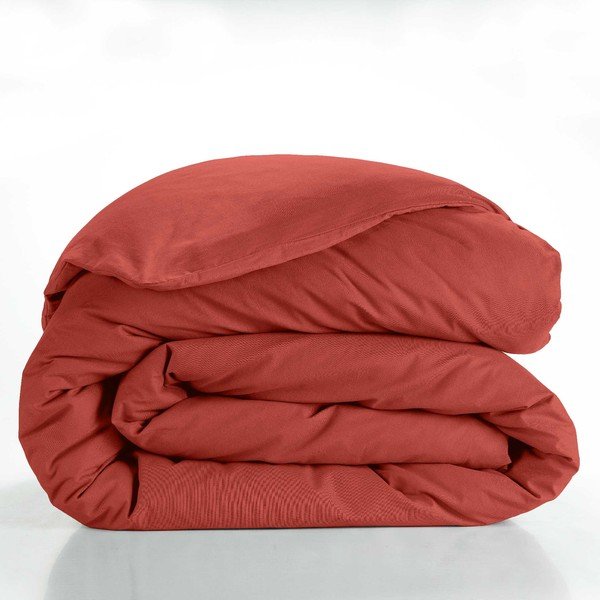 Téglavörös kétszemélyes-hosszabbított pamut paplanhuzat 240x220 cm Lina – douceur d'intérieur