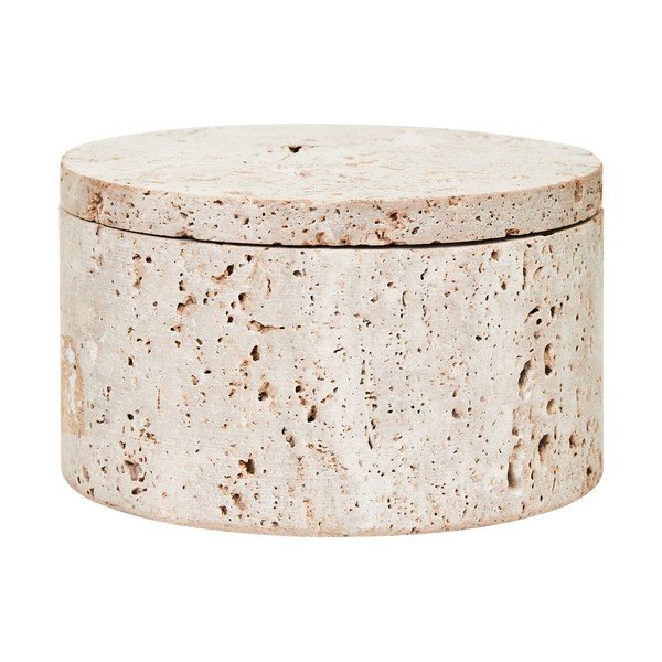 Natúr színű dekoratív kő tárolódoboz ø 14x8 cm Tibor – Premier Housewares