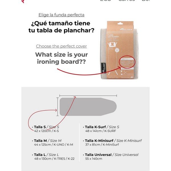 Vasalódeszka huzat 140x55 cm Universal – Rolser-image-1