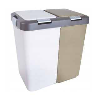 Fehér-bézs műanyag szelektív szemetes 2x20 l Duo Dust – Orion
