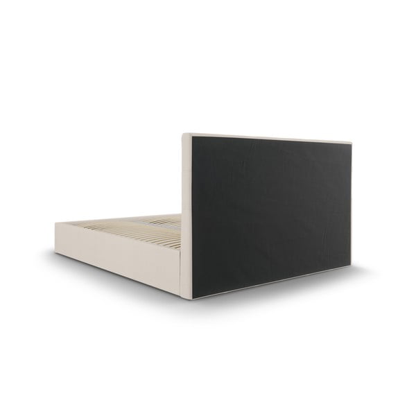 Bézs kárpitozott franciaágy tárolóhellyel ágyráccsal 160x200 cm Nerin – Mazzini Beds-image-4