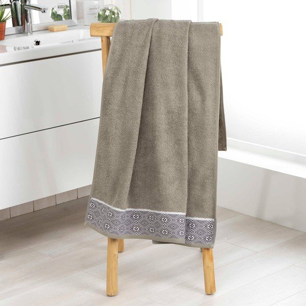 Khaki frottír pamut fürdőlepedő 90x150 cm Esteban – douceur d'intérieur-image-1