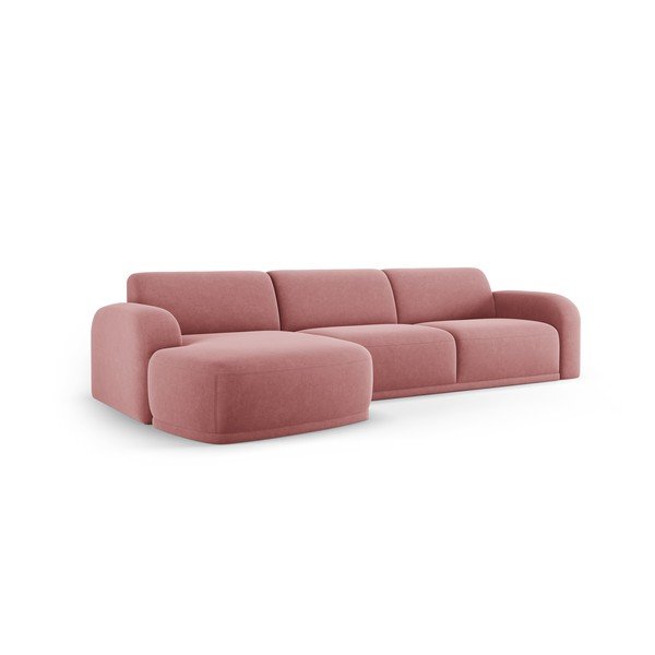 Világos rózsaszín bársony sarokkanapé Erin – Micadoni Home-image-3