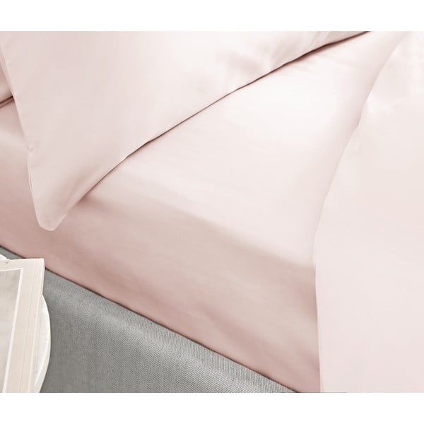 Classic rózsaszín pamut-szatén lepedő, 135 x 190 cm - Bianca-image-1