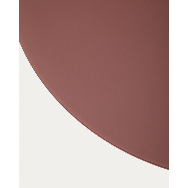 Terrakotta színű kerek dohányzóasztal üveg asztallappal ø 80 cm Wilshire – Kave Home-image-3