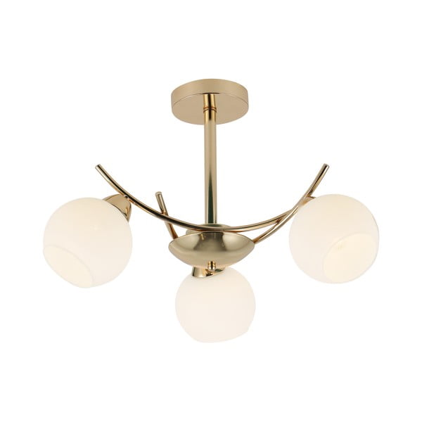 Fehér-aranyszínű mennyezeti lámpa üveg búrával 36x52 cm Amos – Candellux Lighting-image-1