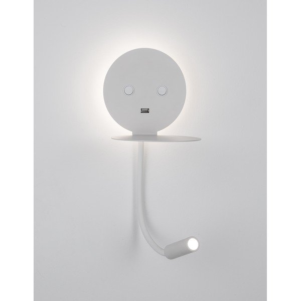 Fehér alumínium LED fali lámpa hajlítható szerkezettel-USB csatlakozóval Eclip – Nova Luce-image-2
