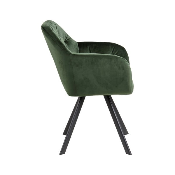 Zöld kárpitozott karfás étkezőfotel Lola – Actona-image-2