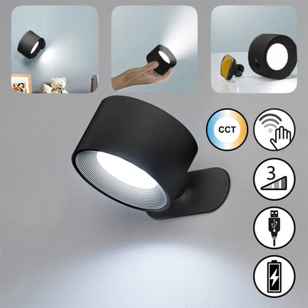 Fekete LED fali lámpa Magnetics – Fischer & Honsel-image-2