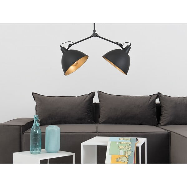 Fekete-aranyszínű függőlámpa fém búrával 104x104 cm Coben - CustomForm-image-4