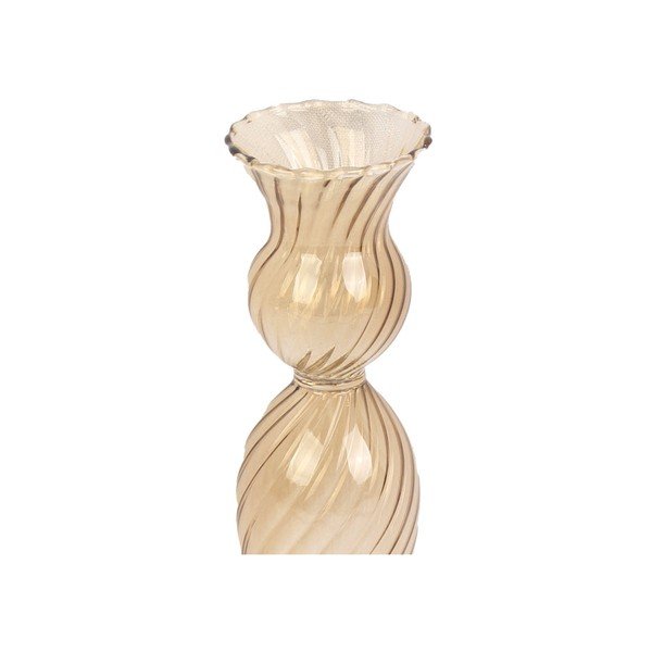 Swirl világosbarna üveg gyertyatartó, magasság 17 cm - PT LIVING-image-2