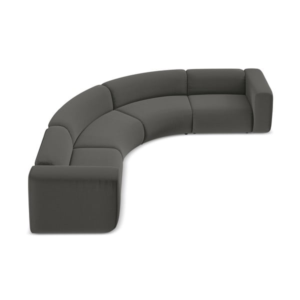 Szürke bársony sarokkanapé Ekahi – Makamii-image-3