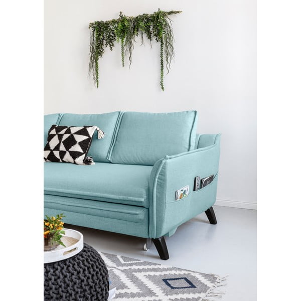 Charming Charlie világoskék kinyitható sarokkanapé, bal oldali - Miuform-image-4