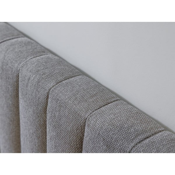 Világosszürke-natúr színű franciaágy ágyráccsal 180x200 cm Oceane – Bobochic Paris-image-4