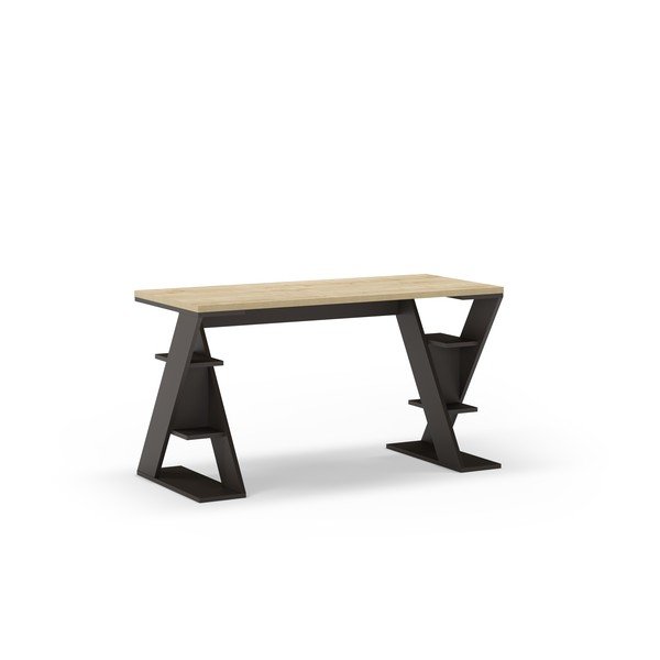 Íróasztal tölgyfa dekoros asztallappal 60x137 cm Butterfly – Marckeric-image-2