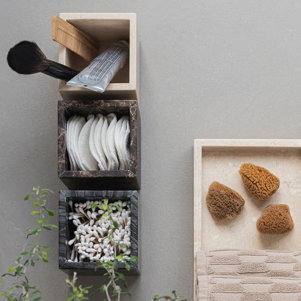 Sötétbarna márvány fürdőszobai rendszerező vattakorongokhoz Marble – Mette Ditmer Denmark-image-3