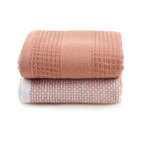 Lazacszínű darázsmintás törölköző szett 2 db-os 40x60 cm Betty – Foutastic-image-3