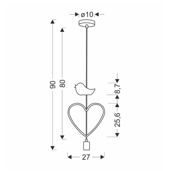 Fehér-rózsaszín gyerek lámpa fém búrával Single – Candellux Lighting-image-2