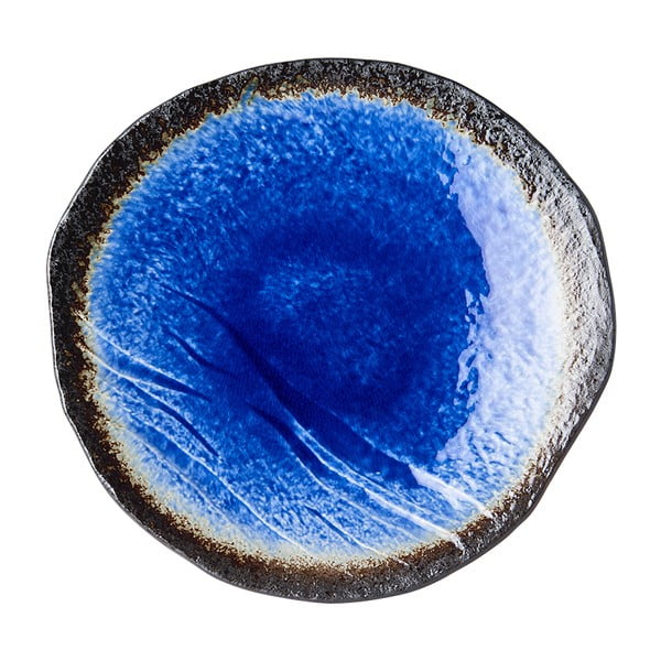 Cobalt kék kerámia tányér, ø 27 cm - MIJ