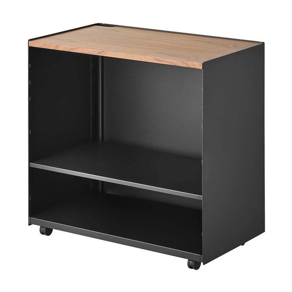 Fekete fém gurulós polcos állvány 60x59x35 cm Tower – YAMAZAKI