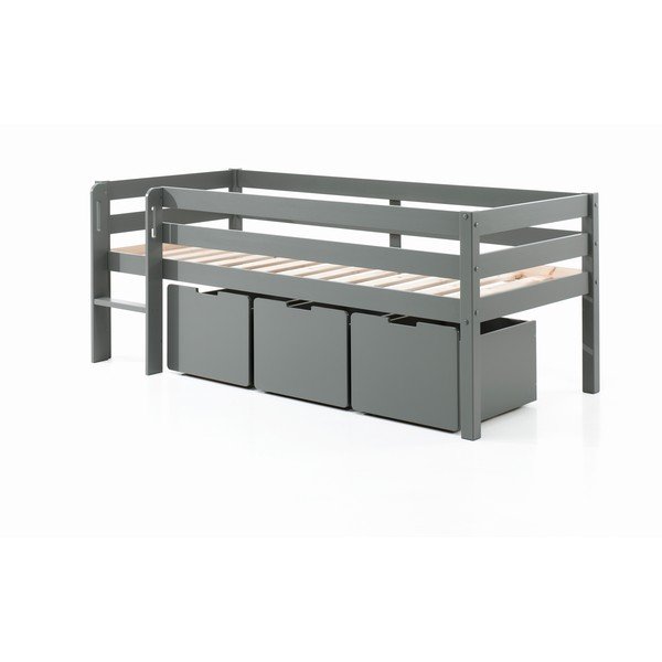 Szürke gyerekágy alatti fiók szett 3 db-os Pino – Vipack-image-1