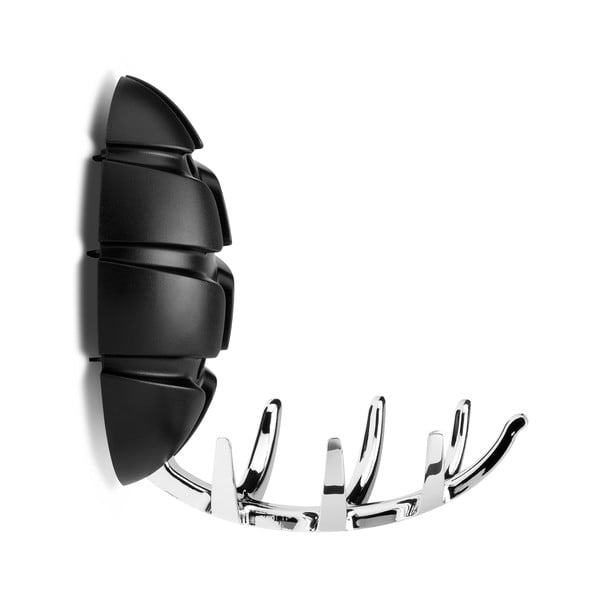 Fekete-fényes ezüstszínű fali műanyag akasztó Bug – Spinder Design-image-2