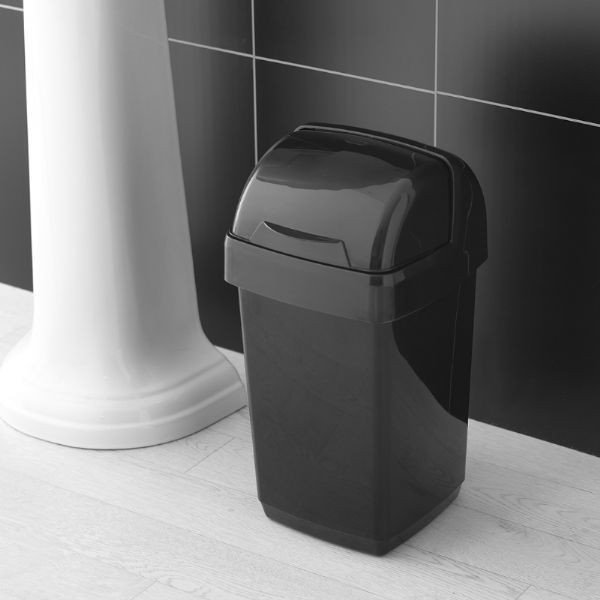 Roll Top fekete szemetes, 22,5 x 23 x 42,5 cm - Addis-image-1