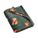 Sötétzöld takaró karácsonyi mintával 170x130 cm Christmas Tartan Teddy Bear – Catherine Lansfield
