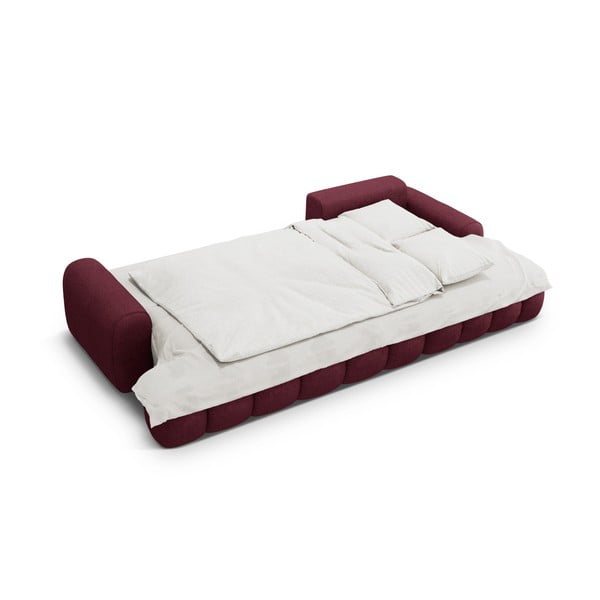 Borvörös kinyitható-tárolóhelyes sarokkanapé (jobb oldali-heverő résszel) Linz – Cosmopolitan Design-image-4