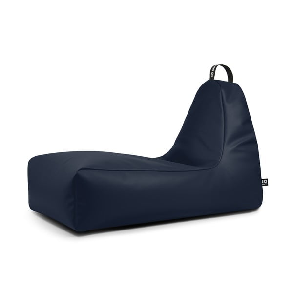 Sötétkék bőrutánzat babzsákfotel Chill XXL – So Soft?