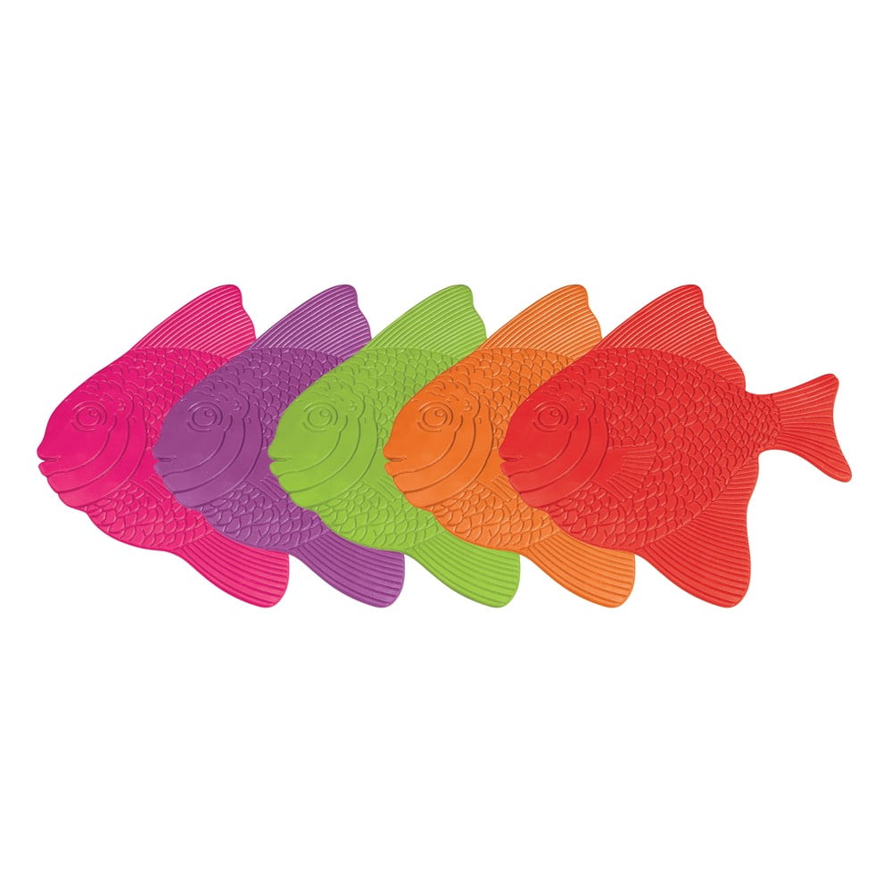 Gyerek csúszásgátló alátét szett fürdőkádba 5 db-os 16x16,5 cm Poissons MSV