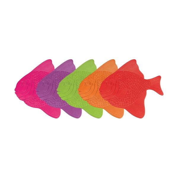 Gyerek csúszásgátló alátét szett fürdőkádba 5 db-os 16x16,5 cm Poissons – MSV