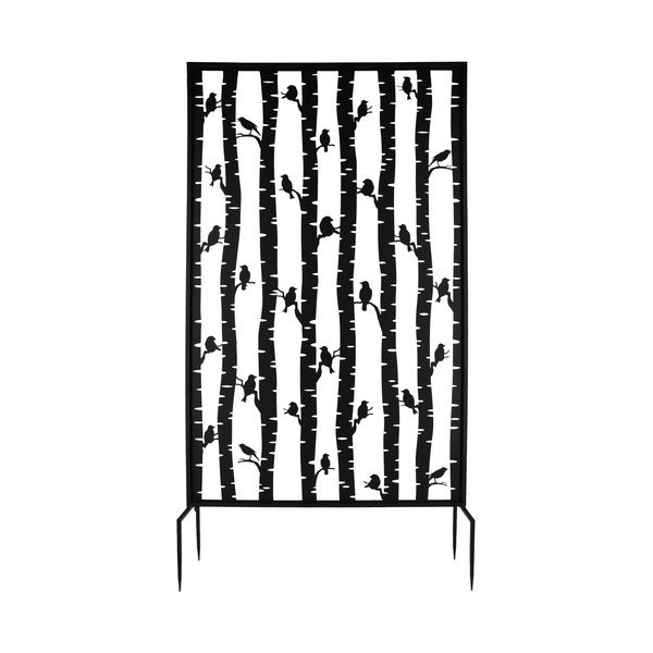 Fekete fém erkély paraván 100x186 cm Birds – Esschert Design-image-3