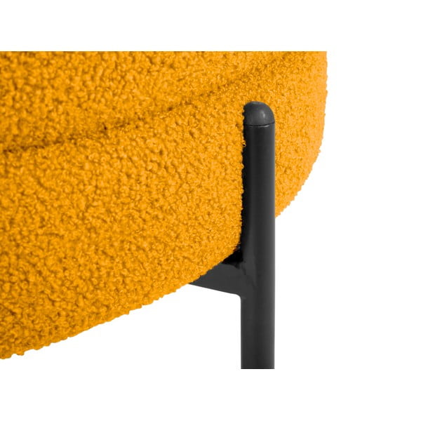 Okkersárga buklé fotel Noble – Leitmotiv-image-1