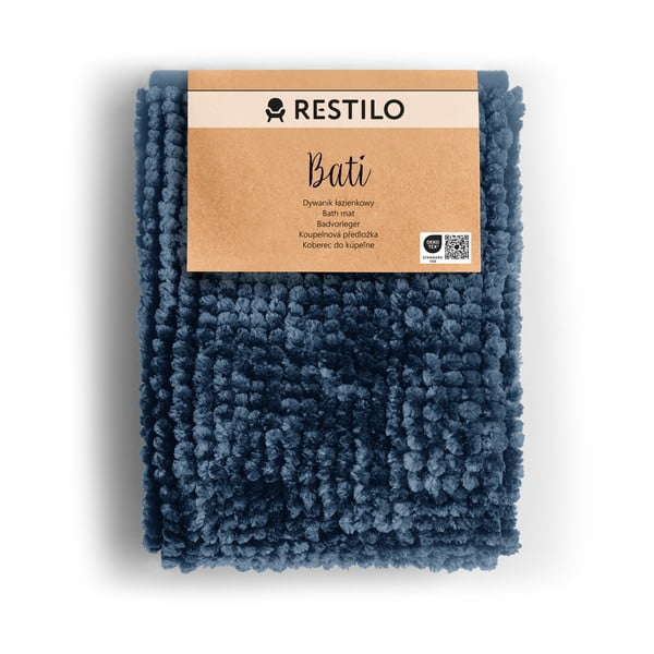 Sötétkék fürdőszobai kilépő 70x120 cm Bati – Restilo
