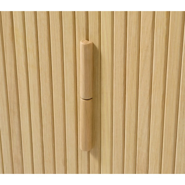 Natúr színű szekrény tolóajtóval, tölgyfa dekorral 113x90 cm Cavo – Unique Furniture-image-1