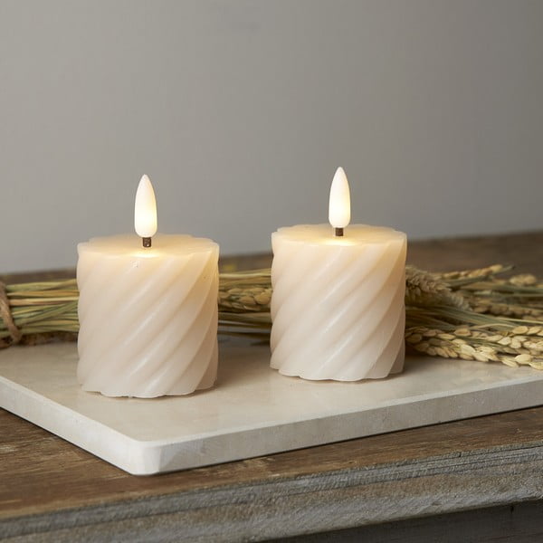 LED gyertya szett 2 db-os (magasság 7,5 cm) Flamme Swirl – Star Trading-image-1