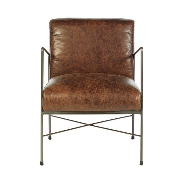 Barna bőr fotel Hoxton – Premier Housewares-image-2